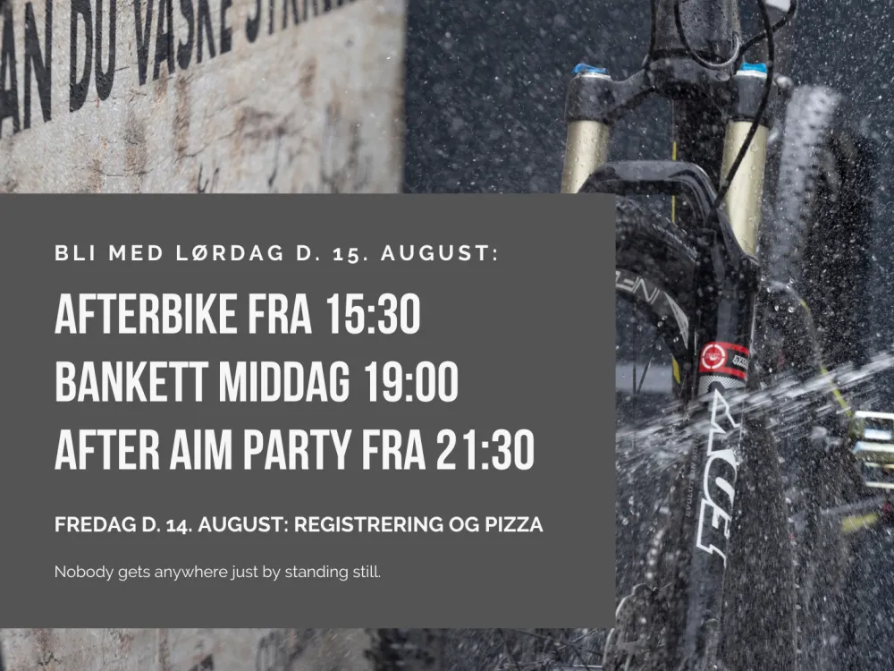 Aim challenge i samarbeide med Lodgen Spiseri - afterbike, bankett middag, after aim party