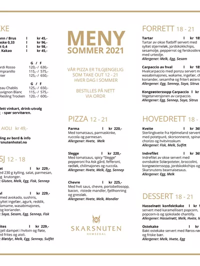 Skarsnuten Sommermeny