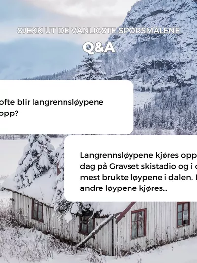 Spørsmål om hvor ofte langrennsløypene blir kjørt opp. Q and A