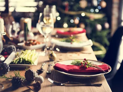 Spisebord under juletider