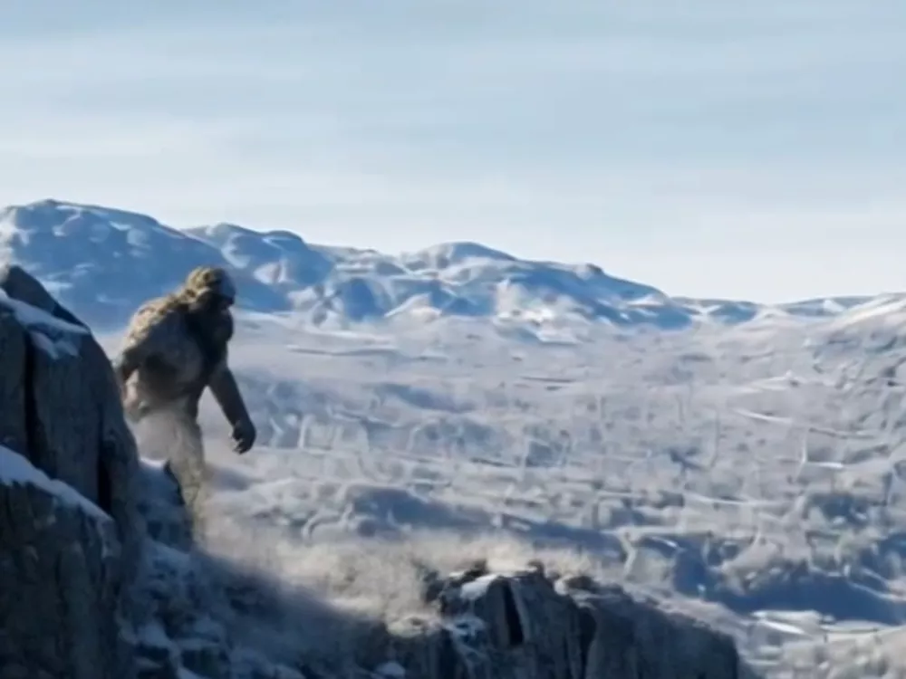 Fjell i Hemsedal med snø og et gammelt troll