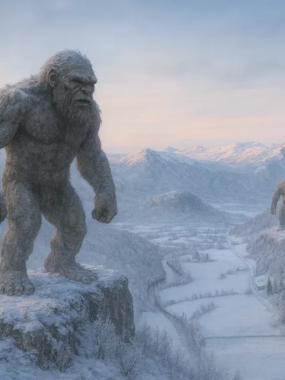 To troll står på hver sitt fjell i Hemsedal