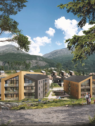 Totten Lodge sommerillustrasjon north east low