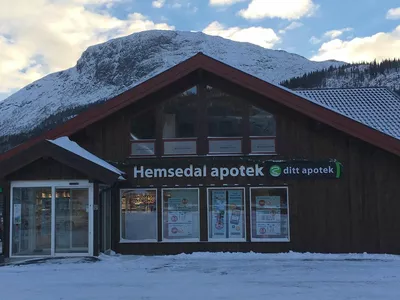 Fasade av apoteket.
