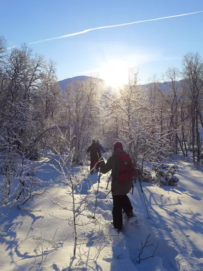 Mennesker som er på truge tur i Hemsedal sin natur