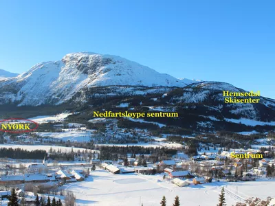 Nyørk februar 2013, plan over området (vinter). Bildet er med gul skrift.