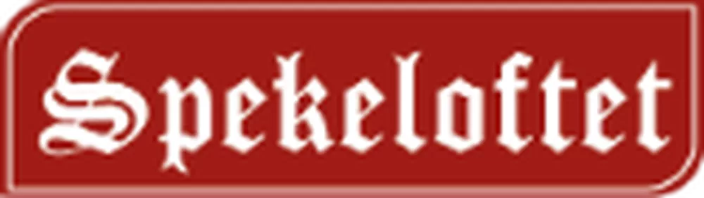 SPEKELOFTET LOGO, hvit og rød.