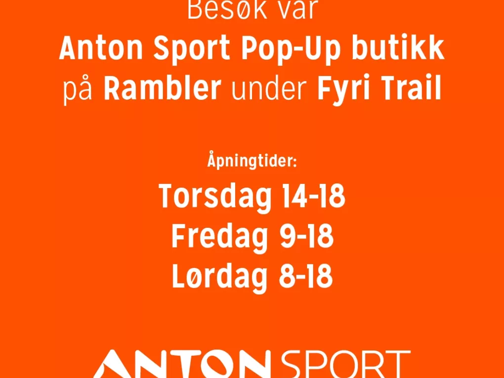Anton Sport, pop up butikk rambler fyrii.