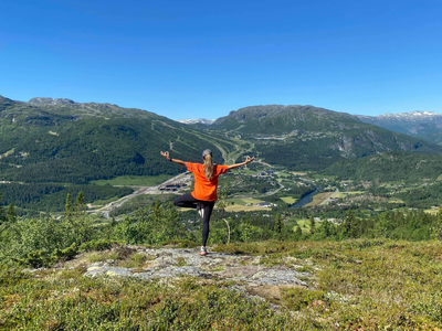 Mindful hike yoga